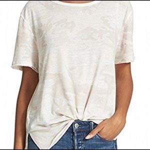 Free People Beige Camo T-Shirt